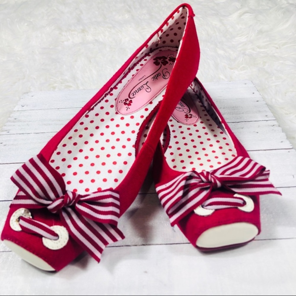 Poetic License Red and White “Check mate” Shoes
